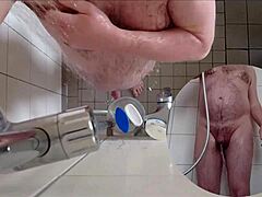hot german piss fetish in the steamy shower