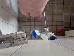 hot german piss fetish in the steamy shower