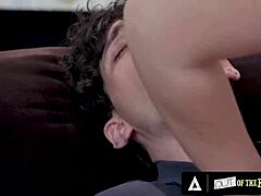 lauren phillips catches stepson stroking, gives hot milf handjob ride!