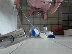 hot german piss fetish in the steamy shower