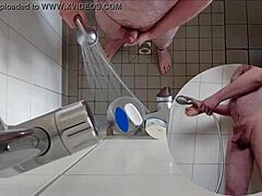 hot german piss fetish in the steamy shower