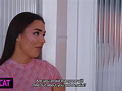 Step Sister Amber Slashed Fucks Step Brother with Aunty Nearby After Angie Lynx Helps