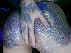 whoa that big curvy euro ass gets oiled up deep in fetish massage with colorful glitter shine.