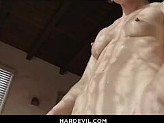 Flexible Sheena stretches boobs out in wild solo toy masturbation 😈🔥
