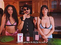 we both cum hard at party with toys