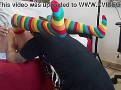 Blonde fuck doll toy anal masturbation creampie