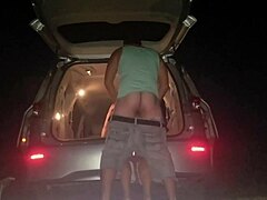 curvy big tits couple blows at lake then doggy fucks desert outdoors