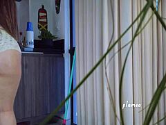 damn that latina housewife's big ass in thong panties while making bed 🍑🔥😍