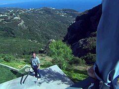 beautiful horny brunette fucked hard on boat then feet cumshot