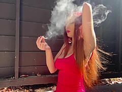 Artemisia Love Smokes Hot Milf Tits Outdoor in Sexy Solo Fetish