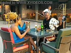 Ebony goddess meets Naija star in exclusive bar