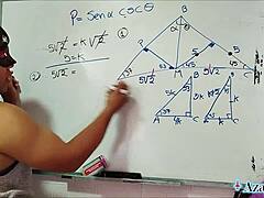 Asian Teacher's Bedroom Trigonometry Lesson Intrigues Nerd Student