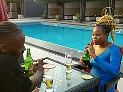 Ebony goddess meets Naija star in exclusive bar