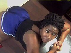 Juicy Ebony Twerks Big Ass On Huge Black Cock Cumshot