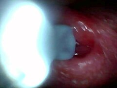 Endoscope films cumshot explosion from huge cock closeup sloppy