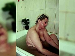 aimee shaves her milf pussy then jerks off in shower closeup