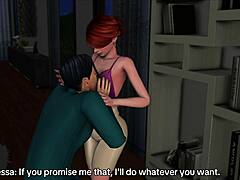 Anime Hentai Dad Pounds Redhead Teen Girlfriend's Ass While Son's Away