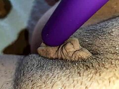 feel my hairy pussy drip as vibrator shakes my huge clit to orgasm
