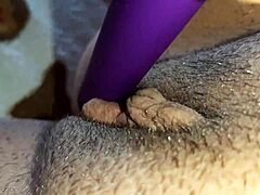 feel my hairy pussy drip as vibrator shakes my huge clit to orgasm