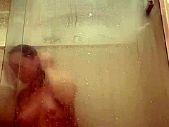 the motel manager spies on curvy brazilian milf showering naked, she pretends not to notice