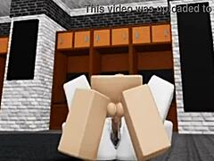 Slutty roblox bunny sneaks into boys locker room for rough fuck 😂🍆