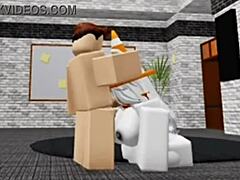 Slutty roblox bunny sneaks into boys locker room for rough fuck 😂🍆
