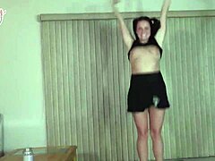 daisy garcia's cheerleader tryout ends in anal creampie pounding