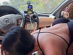 beautiful latina with big ass fucked hard in stranger's car