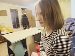 HOT HOUSEWIFE BLOWS then RIDES COCK reverse cowgirl