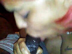 oiled latina deepthroats monster cock for sloppy creampie finish