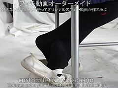 teasing socks fetish play with shoes and feet closeups