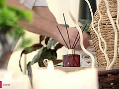 Ashly rabbit's massage turns hardcore creampie skinny shaved ride