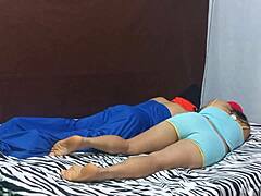 Stepmom and stepson relax in bed till horny ghost joins for wild threesome