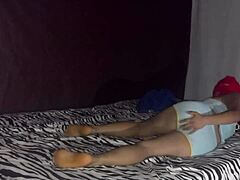 Stepmom and stepson relax in bed till horny ghost joins for wild threesome