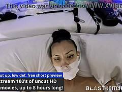 cum blasts aria rose's tits in backstage pov
