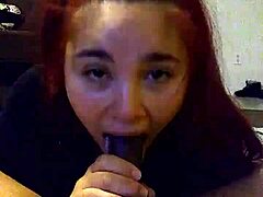 Redhead milf blows cock with cumshot!