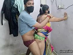 Desi Bhabhi's Big Tits Bounce in Pink Silk Saree Fuck