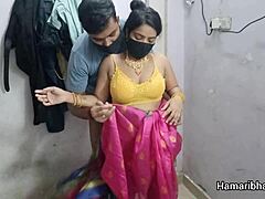 Desi Bhabhi's Big Tits Bounce in Pink Silk Saree Fuck
