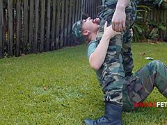 horny bikini teens ride big tits in military boot fetish group camp