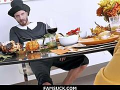 horny stepfamily milf teen orgy sex unfolds on dinner table famsuck