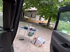 Curvy Brazilian damiana flashes tits outdoors, sucks in canoe