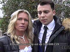 Blonde MILF Bride Fucks Old Man for Cash as Cuck Hubby Watches