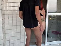maid's tiny shorts tempt me into pounding her huge ass