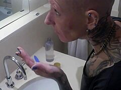 Vilja Shaves Head and Pussy for Hairless Fucktoy Role