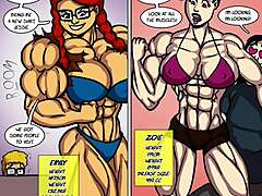 Zoie battles Emily in intense female muscle growth showdown