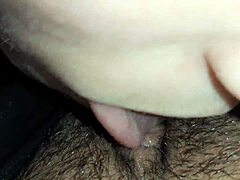 Do you crave watching us kiss while licking and sucking her hairy pussy in romantic lesbian close-up homemade POV?