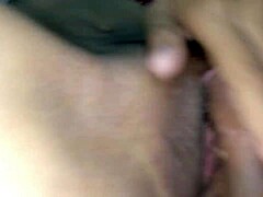 Hot babe creams tight shaved pussy hard