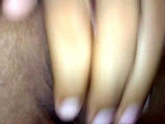Hot babe creams tight shaved pussy hard