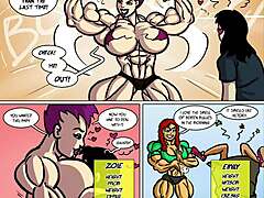 Zoie battles Emily in intense female muscle growth showdown