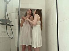 Morning Shower Lesbian Kissing Licking Pussy Orgasm In 4K HD Tim Team